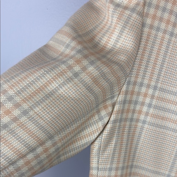 Vintage Virani Cream Plaid 100% Wool Blazer with Windowpane Pattern Size 12 - Picture 5 of 12